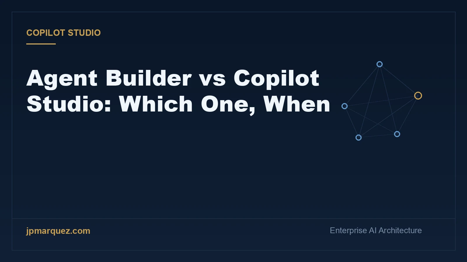 Editorial cover: Agent Builder vs Copilot Studio, which one to use and when