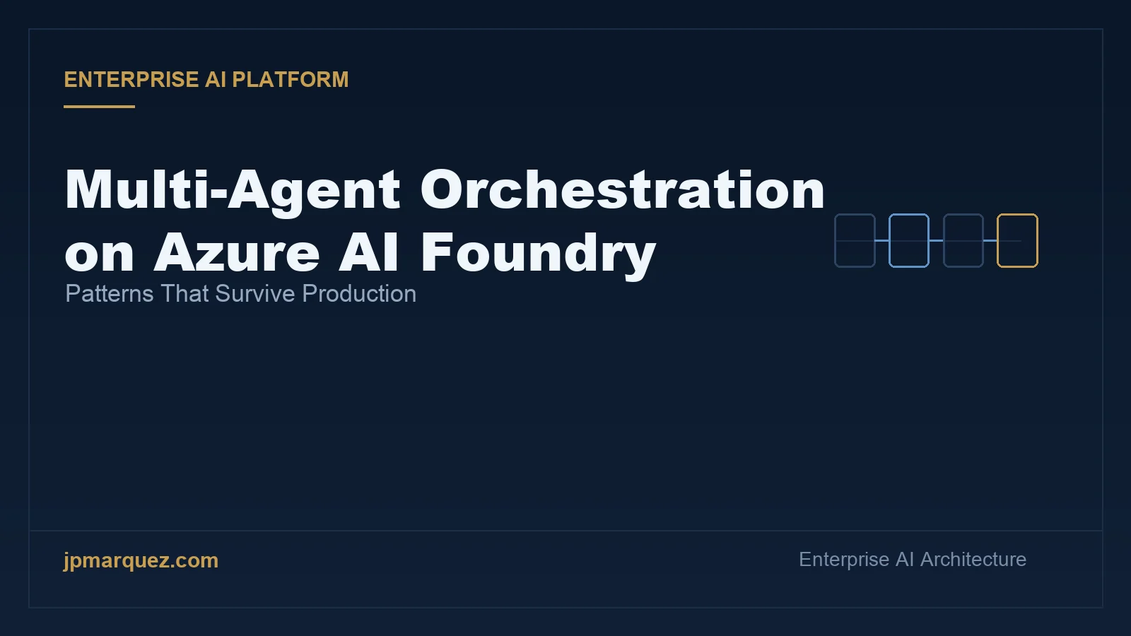 Multi-Agent Orchestration on Azure AI Foundry — jpmarquez.com editorial cover