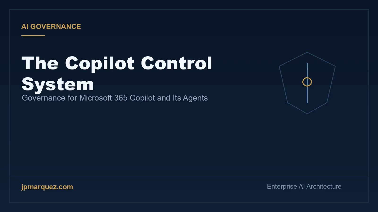 The Copilot Control System — Governance for Microsoft 365 Copilot and its agents (editorial cover, jpmarquez.com)