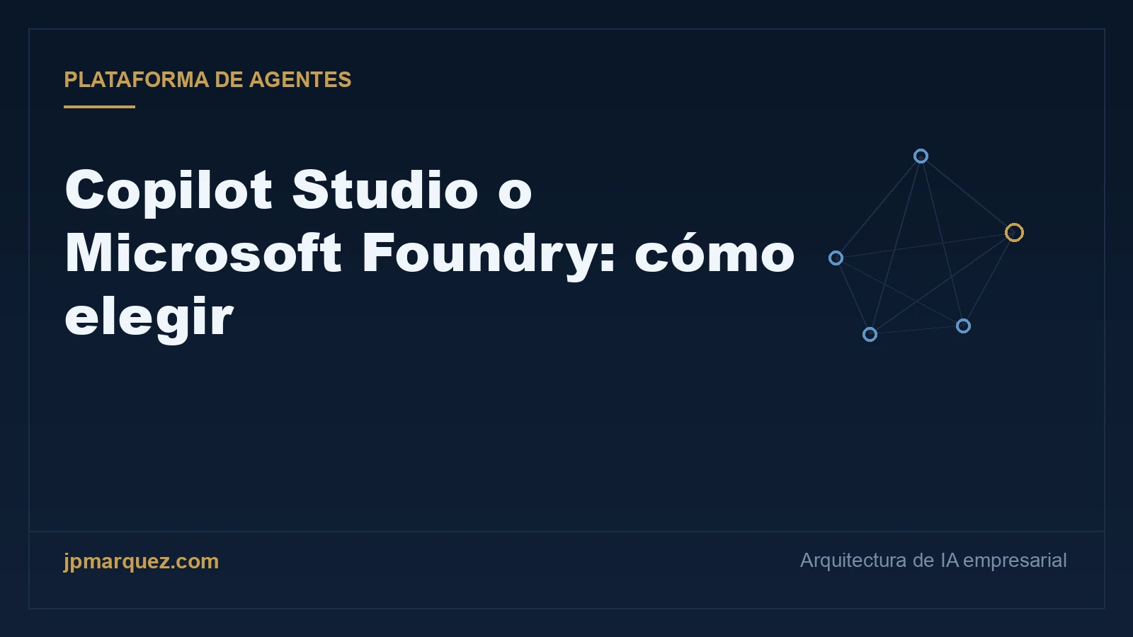 Portada editorial: Copilot Studio o Microsoft Foundry, decisión de plataforma de agentes