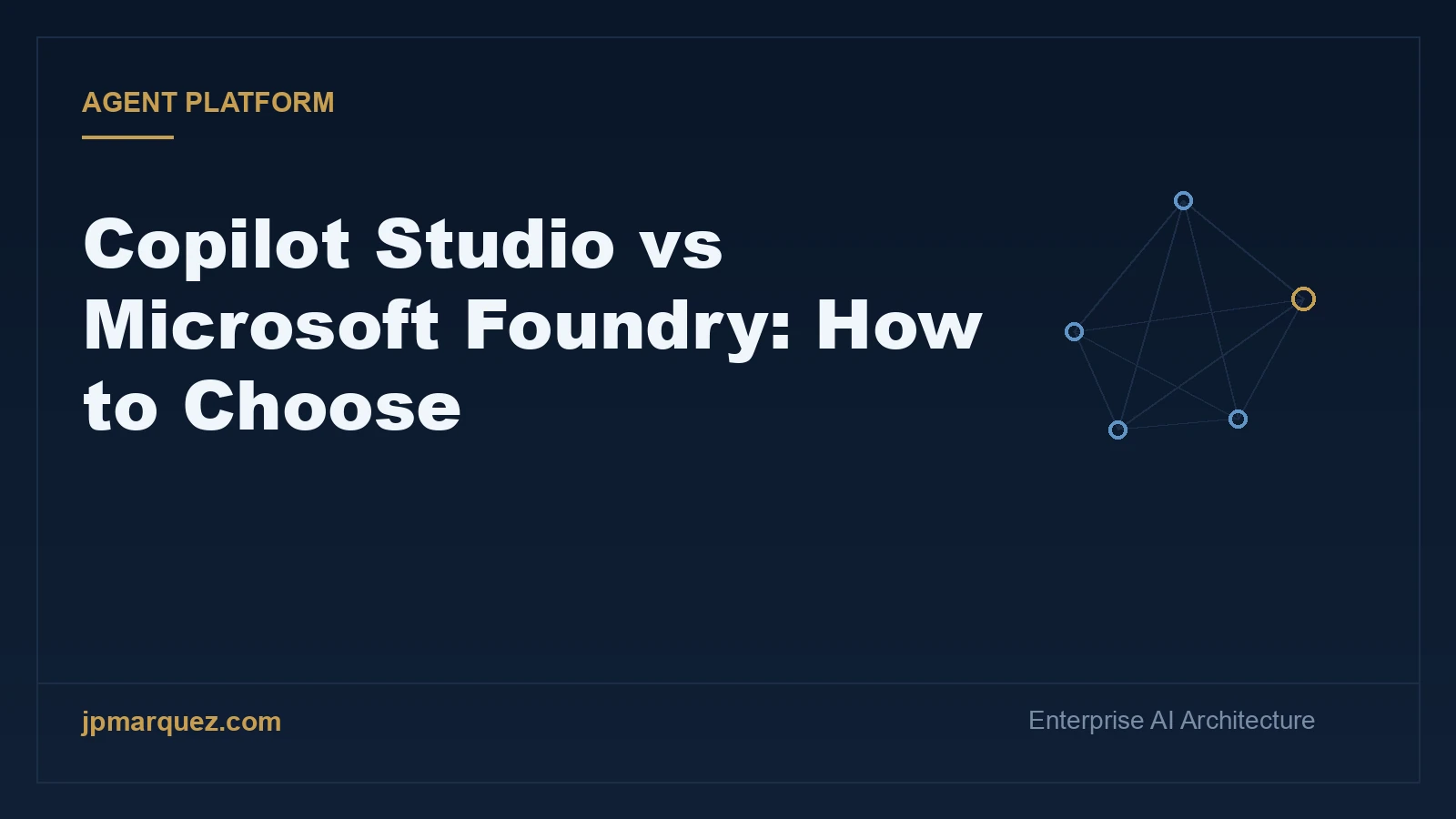 Editorial cover: Copilot Studio vs Microsoft Foundry, agent platform decision