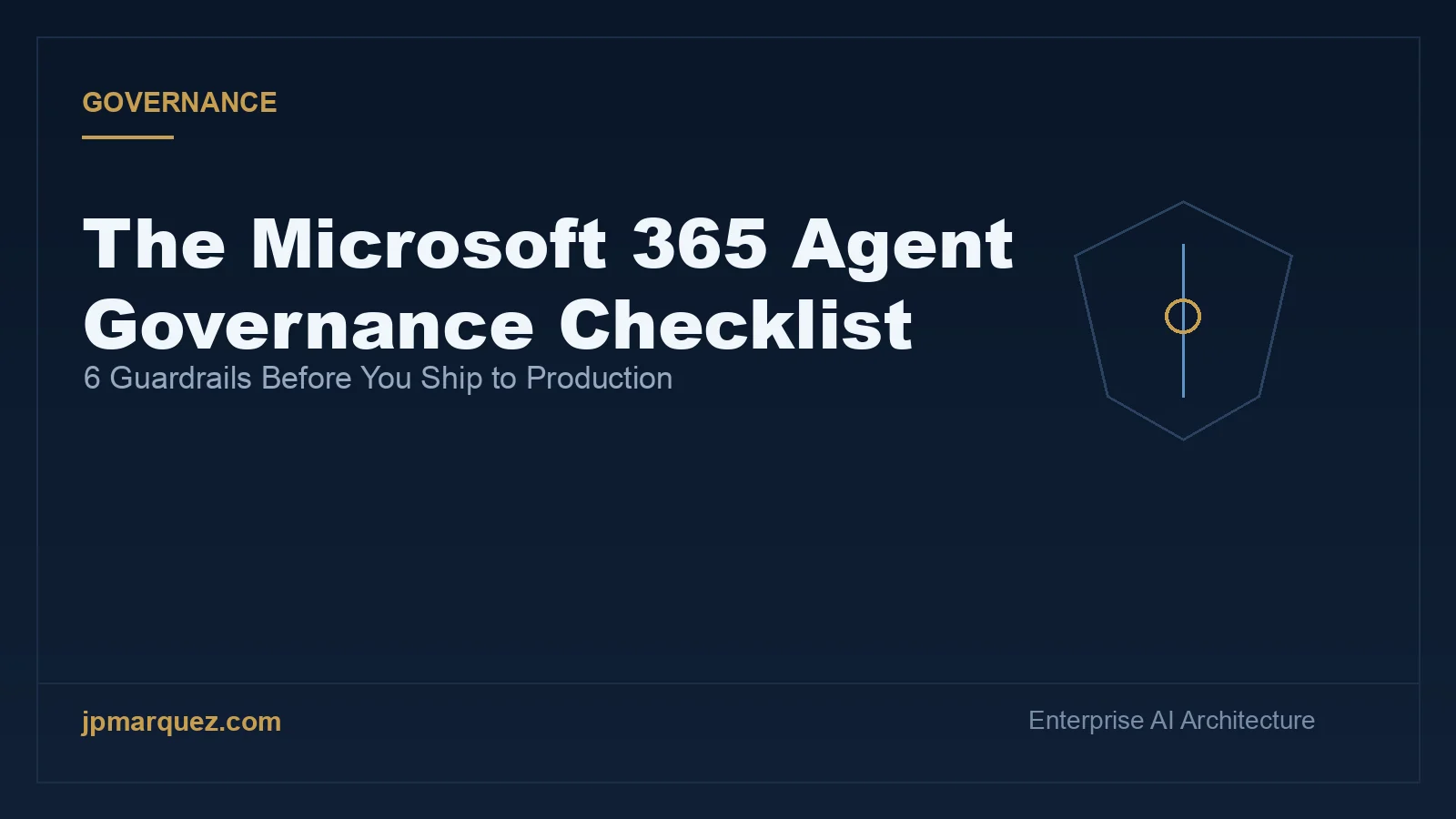 The Microsoft 365 Agent Governance Checklist: 6 Guardrails Before You Ship to Production