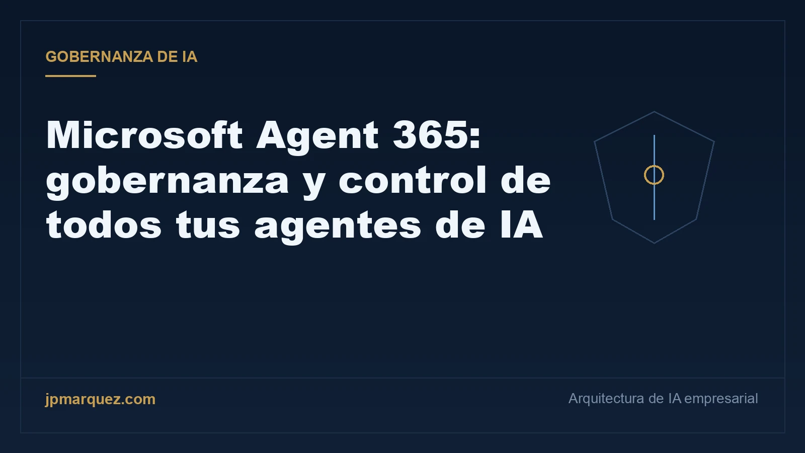 Microsoft Agent 365 — gobernanza y control de todos tus agentes de IA (portada editorial, jpmarquez.com)