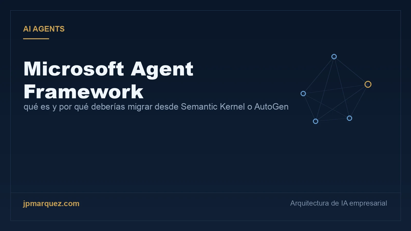 Portada editorial: Microsoft Agent Framework y la migración desde Semantic Kernel o AutoGen