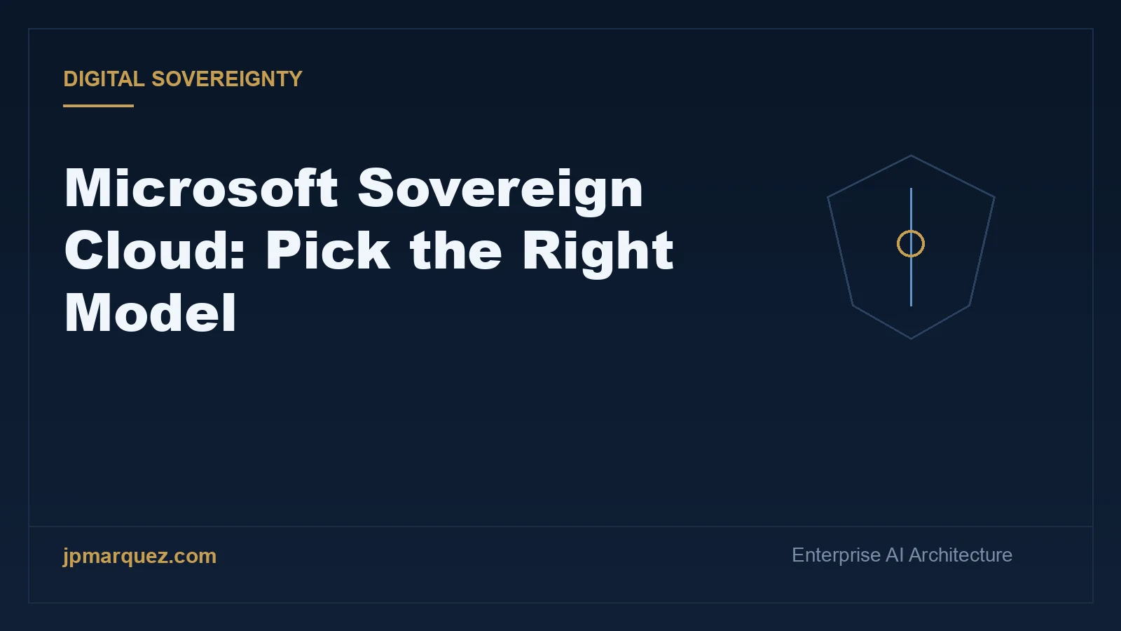 Editorial cover: Microsoft Sovereign Cloud — pick the right deployment model