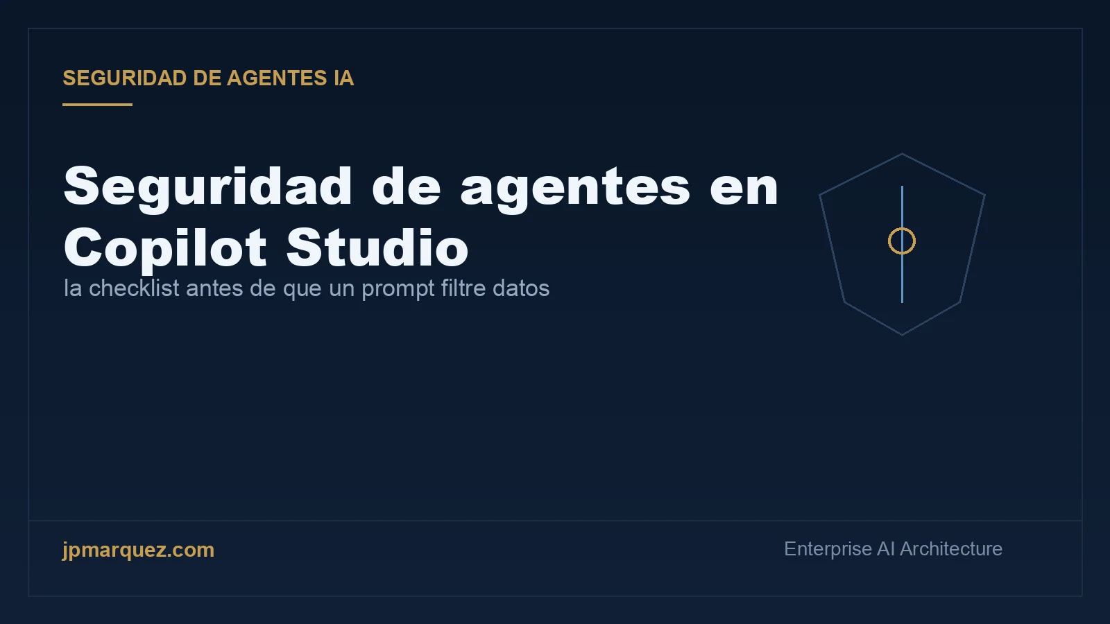 Portada editorial: Seguridad de agentes en Copilot Studio, checklist antes de que un prompt filtre datos