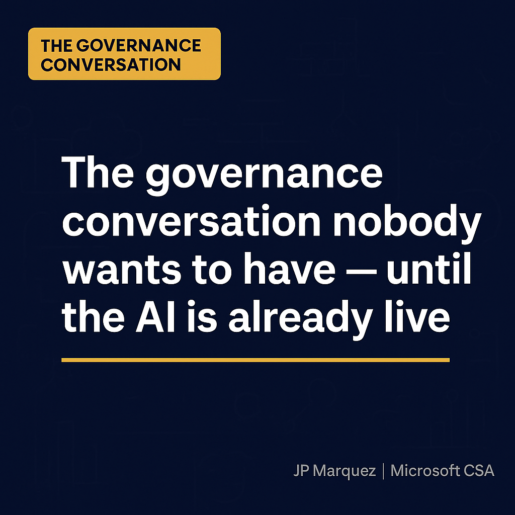 The governance conversation nobody wants to have — until the AI is already live — Microsoft Purview for AI Workloads: Data Governance in the Copilot Era